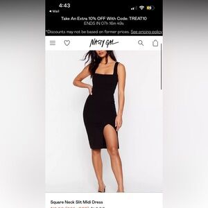 Nasty Gal Split Square Neck Bodycon 2 Dresses Green and Pink Size 6 NWT